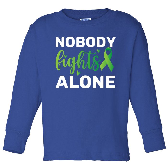 Nobody Fights Alone Tal Health Awareness Gift Toddler Long Sleeve Shirt