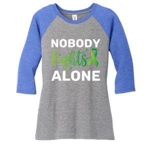 Nobody Fights Alone Tal Health Awareness Gift Women's Tri-Blend 3/4-Sleeve Raglan Shirt