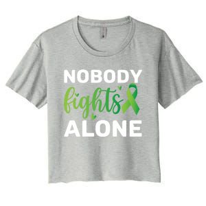 Nobody Fights Alone Tal Health Awareness Gift Women's Crop Top Tee