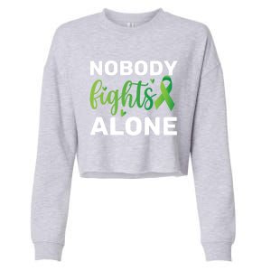 Nobody Fights Alone Tal Health Awareness Gift Cropped Pullover Crew