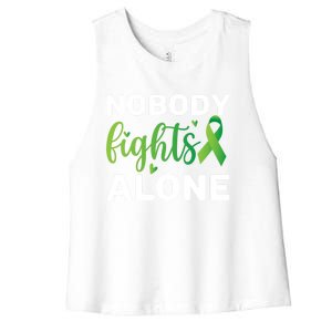 Nobody Fights Alone Tal Health Awareness Gift Women's Racerback Cropped Tank