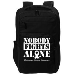 Nobody Fights Alone Melanoma Cancer Awareness Impact Tech Backpack