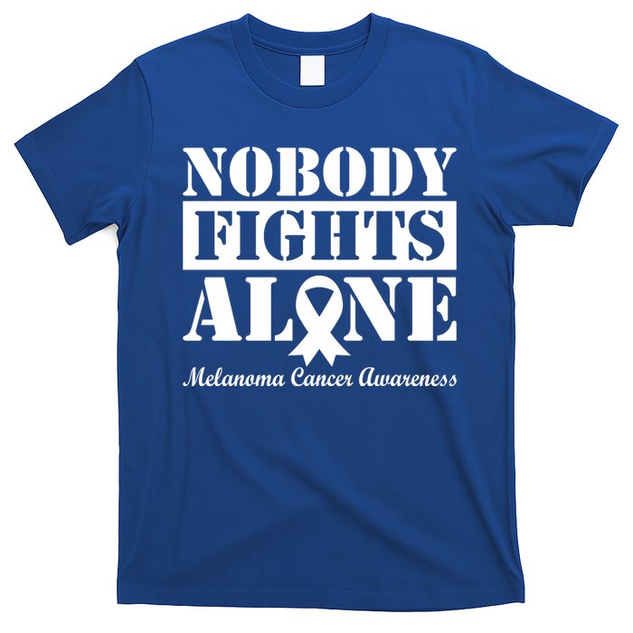 Nobody Fights Alone Melanoma Cancer Awareness T-Shirt