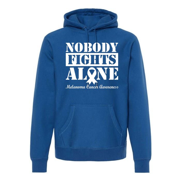 Nobody Fights Alone Melanoma Cancer Awareness Premium Hoodie