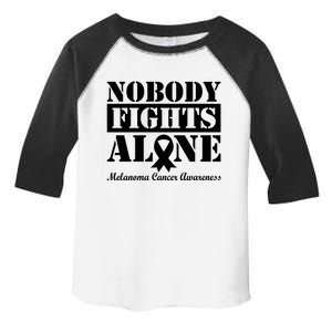 Nobody Fights Alone Melanoma Cancer Awareness Toddler Fine Jersey T-Shirt