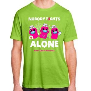 Nobody Fights Alone Boo Ghost Nurse Breast Cancer Scrub Gift Adult ChromaSoft Performance T-Shirt