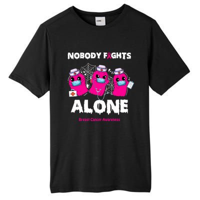 Nobody Fights Alone Boo Ghost Nurse Breast Cancer Scrub Gift Tall Fusion ChromaSoft Performance T-Shirt