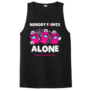 Nobody Fights Alone Boo Ghost Nurse Breast Cancer Scrub Gift PosiCharge Competitor Tank