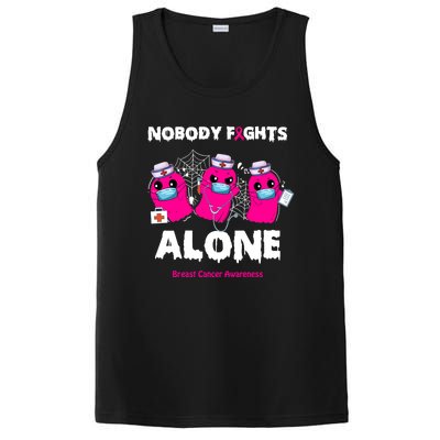 Nobody Fights Alone Boo Ghost Nurse Breast Cancer Scrub Gift PosiCharge Competitor Tank