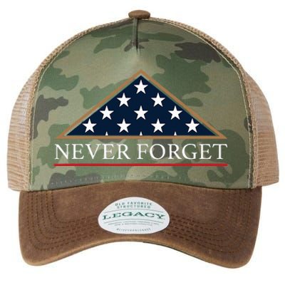 Never Forget American Folded Flag Military Memorial Design Legacy Tie Dye Trucker Hat