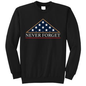 Never Forget American Folded Flag Military Memorial Design Sweatshirt