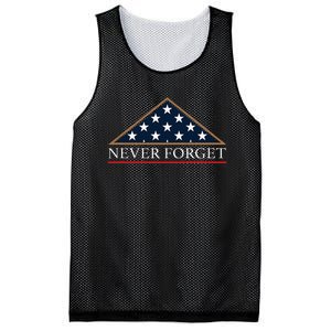 Never Forget American Folded Flag Military Memorial Design Mesh Reversible Basketball Jersey Tank