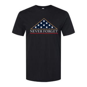 Never Forget American Folded Flag Military Memorial Design Softstyle CVC T-Shirt