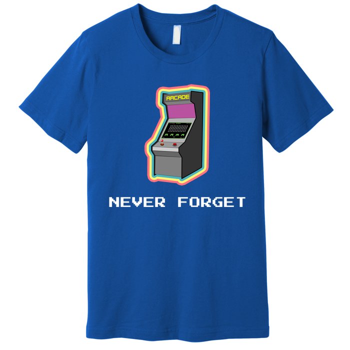 Never Forget Arcade Games Vintage Retro Gaming Gamer Cute Gift Premium T-Shirt