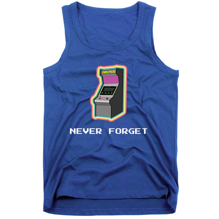 Never Forget Arcade Games Vintage Retro Gaming Gamer Cute Gift Tank Top