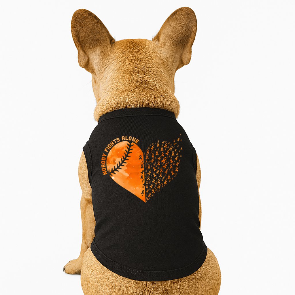 Nobody Fights Alone Orange Baseball MS Awareness Doggie Tank