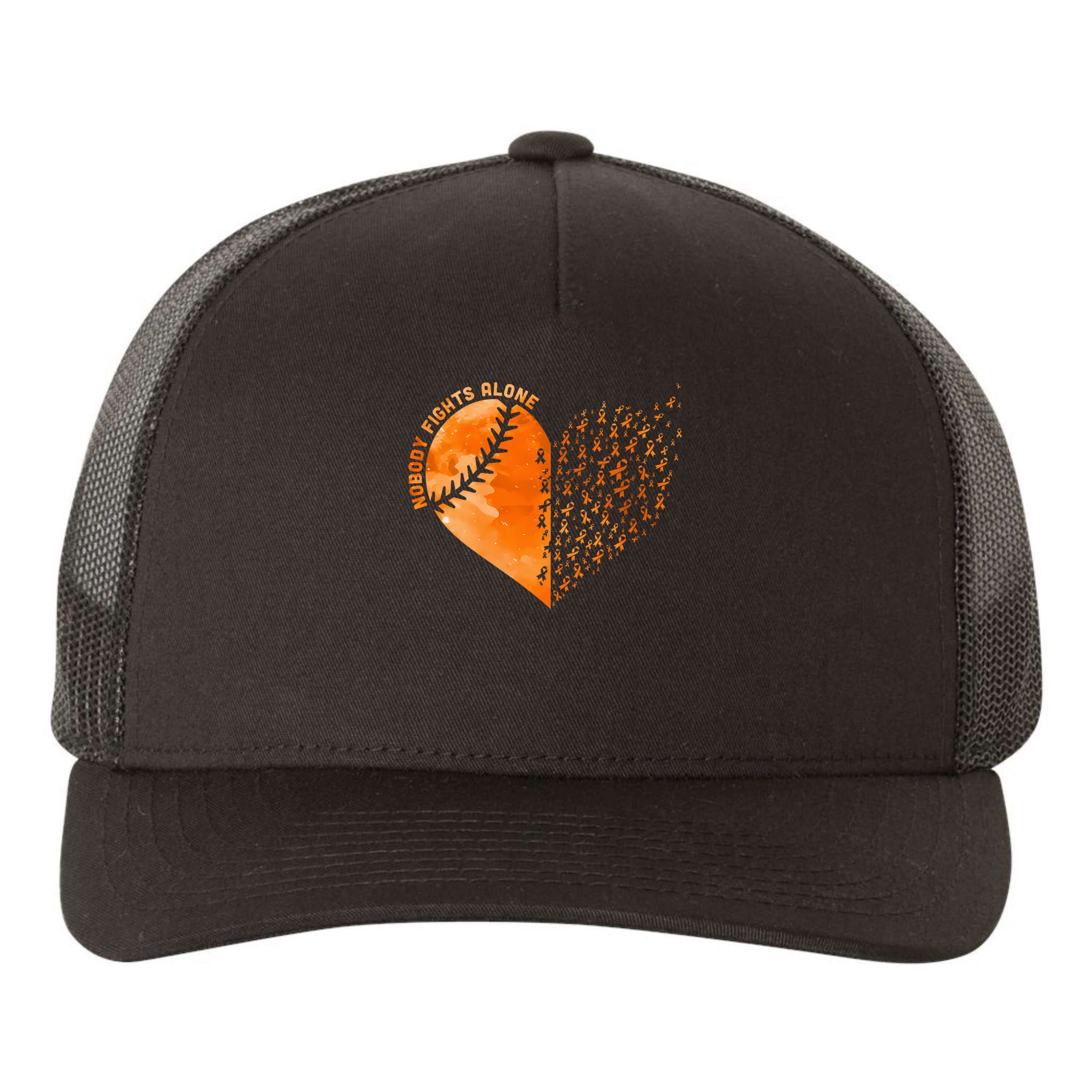 Nobody Fights Alone Orange Baseball MS Awareness Yupoong Adult 5-Panel Trucker Hat