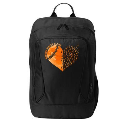 Nobody Fights Alone Orange Baseball MS Awareness City Backpack