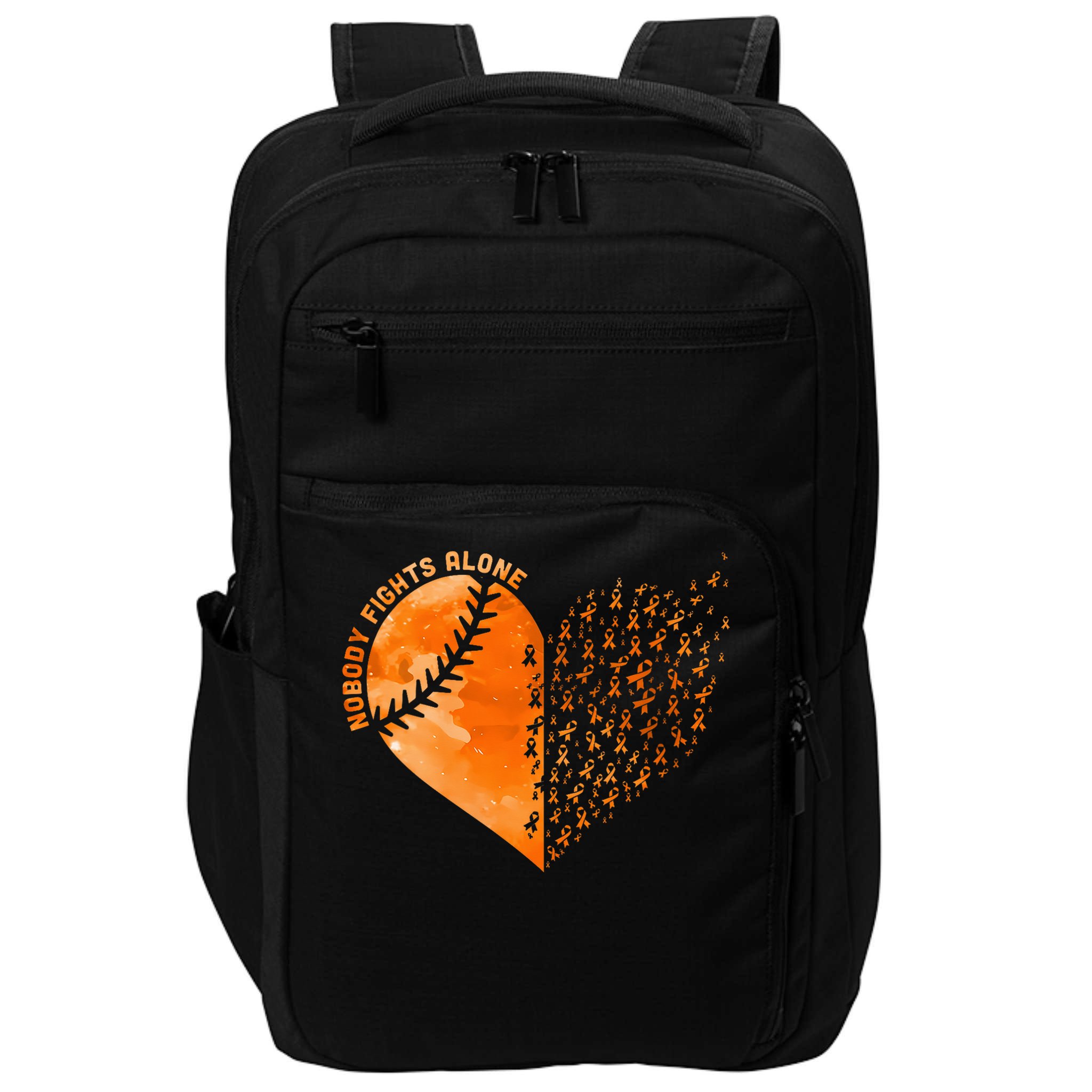 Nobody Fights Alone Orange Baseball MS Awareness Impact Tech Backpack