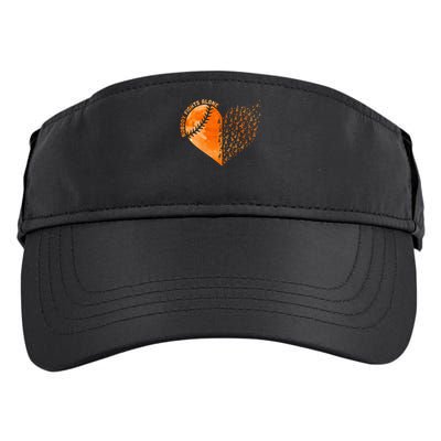 Nobody Fights Alone Orange Baseball MS Awareness Adult Drive Performance Visor