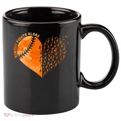 Nobody Fights Alone Orange Baseball MS Awareness 11oz C Handle Ceramic Mug