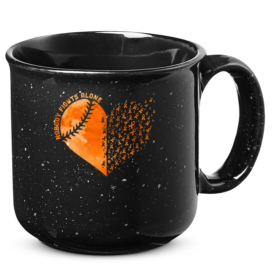 Nobody Fights Alone Orange Baseball MS Awareness 15oz Campfire Ceramic Mug