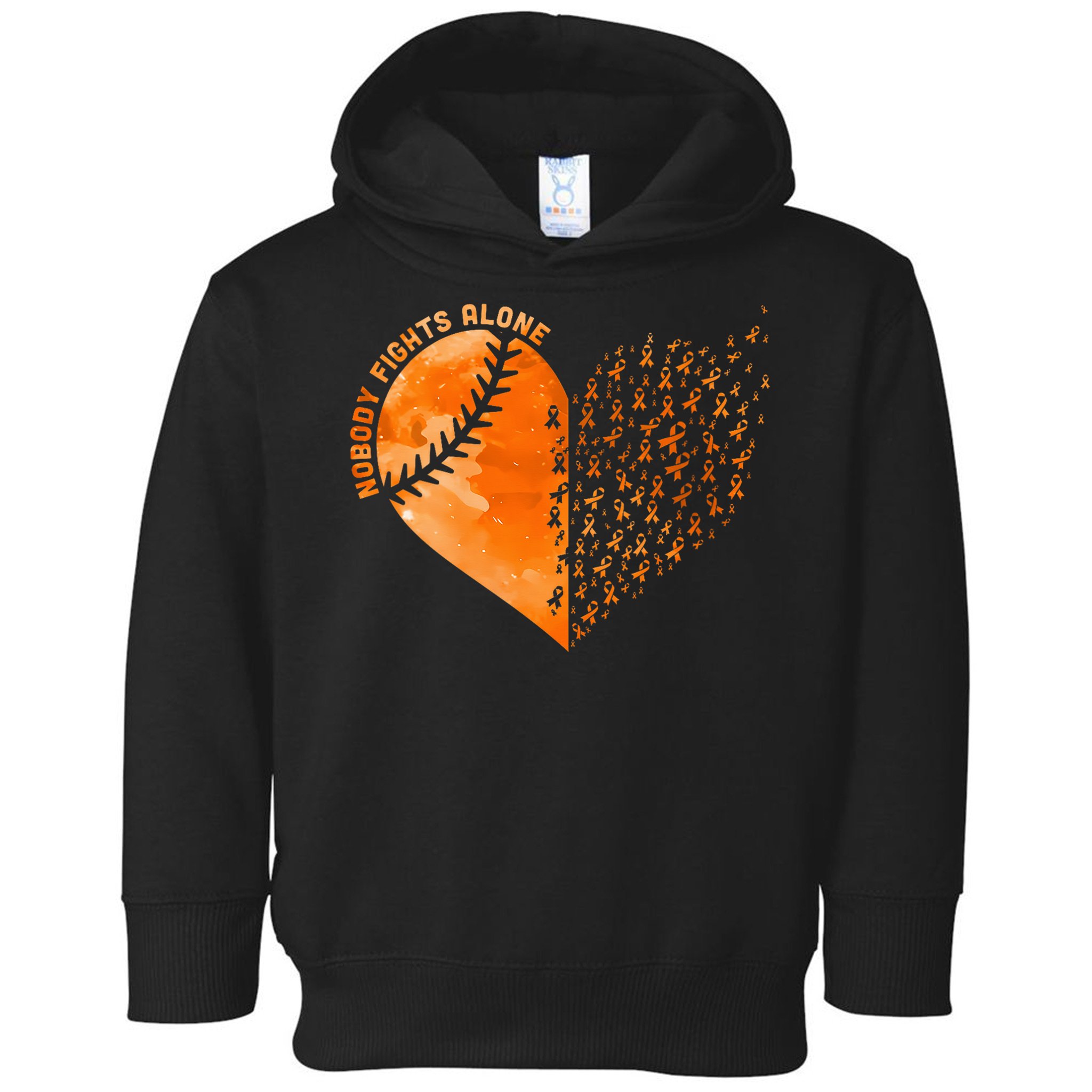 Nobody Fights Alone Orange Baseball MS Awareness Toddler Hoodie