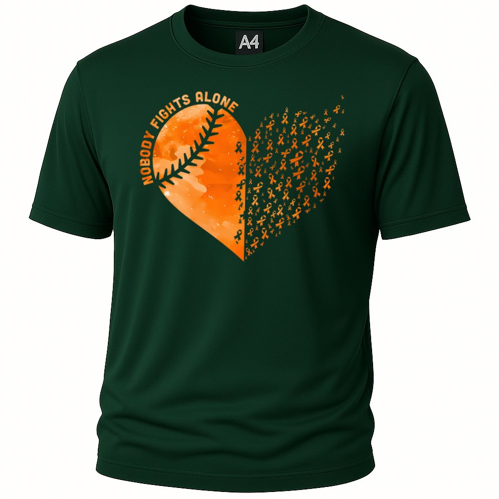 Nobody Fights Alone Orange Baseball MS Awareness Cooling Performance Crew T-Shirt