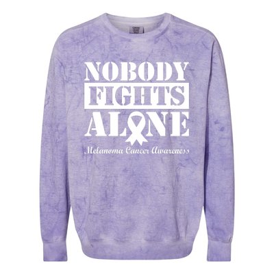 Nobody Fight Alone Melanoma Cancer Awareness Colorblast Crewneck Sweatshirt