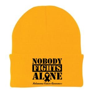 Nobody Fight Alone Melanoma Cancer Awareness Knit Cap Winter Beanie