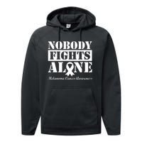 Nobody Fight Alone Melanoma Cancer Awareness Performance Fleece Hoodie