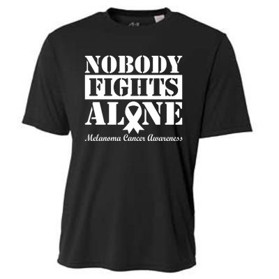 Nobody Fight Alone Melanoma Cancer Awareness Cooling Performance Crew T-Shirt