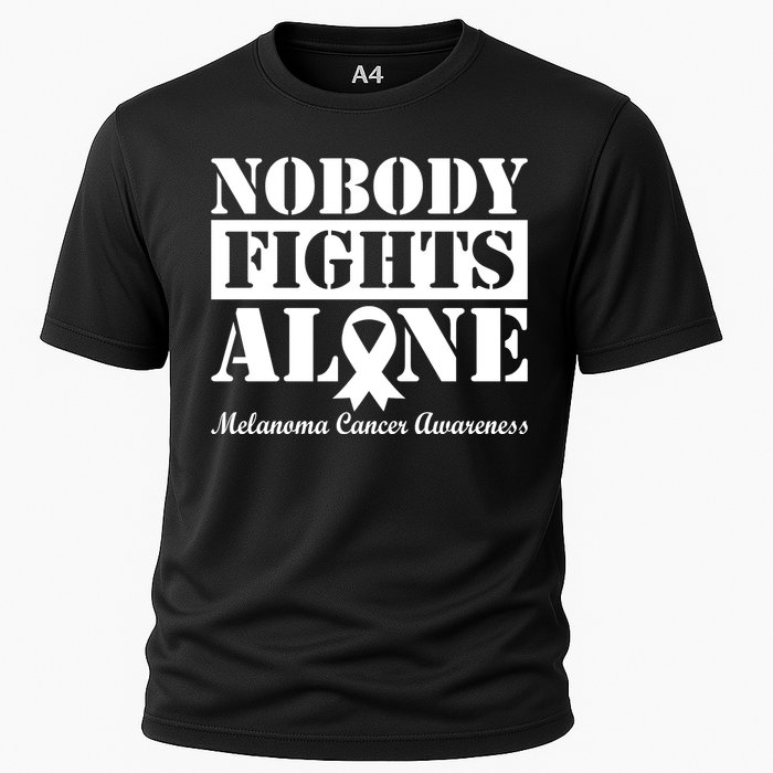 Nobody Fight Alone Melanoma Cancer Awareness Cooling Performance Crew T-Shirt