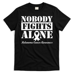 Nobody Fight Alone Melanoma Cancer Awareness T-Shirt