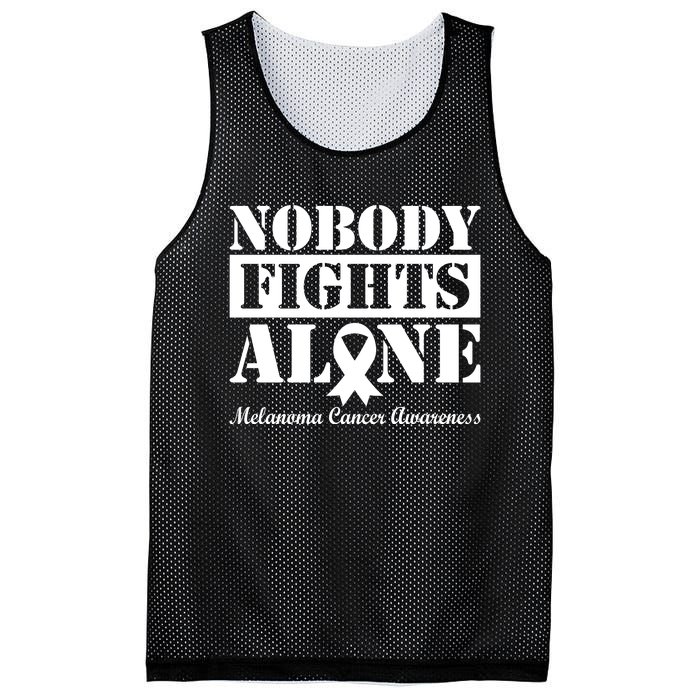 Nobody Fight Alone Melanoma Cancer Awareness Mesh Reversible Basketball Jersey Tank