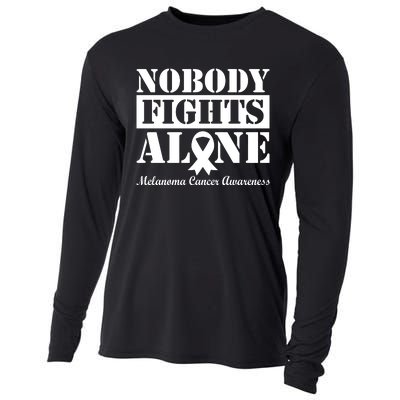 Nobody Fight Alone Melanoma Cancer Awareness Cooling Performance Long Sleeve Crew