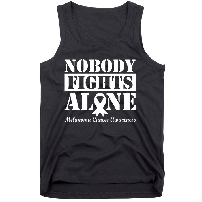 Nobody Fight Alone Melanoma Cancer Awareness Tank Top