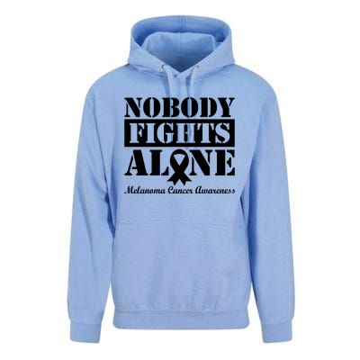 Nobody Fight Alone Melanoma Cancer Awareness Unisex Surf Hoodie