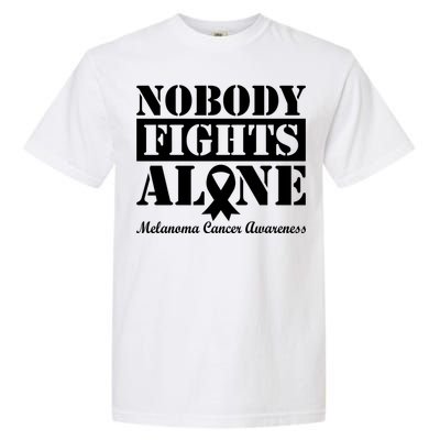 Nobody Fight Alone Melanoma Cancer Awareness Garment-Dyed Heavyweight T-Shirt