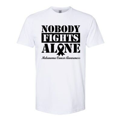 Nobody Fight Alone Melanoma Cancer Awareness Softstyle CVC T-Shirt