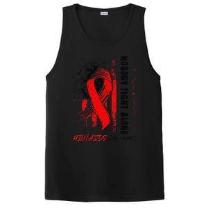 Nobody Fights Alone Hiv Aids Awareness Red Ribbon Supporter PosiCharge Competitor Tank