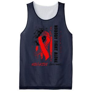 Nobody Fights Alone Hiv Aids Awareness Red Ribbon Supporter Mesh Reversible Basketball Jersey Tank