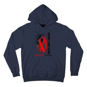 Nobody Fights Alone Hiv Aids Awareness Red Ribbon Supporter Tall Hoodie