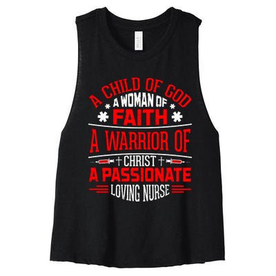 Nurse Faith And Passion Graphic Women's Racerback Cropped Tank