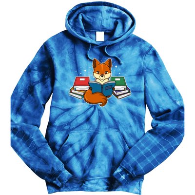 Nerdy Fox Book Funny Animal Lover Furry Gift Tie Dye Hoodie