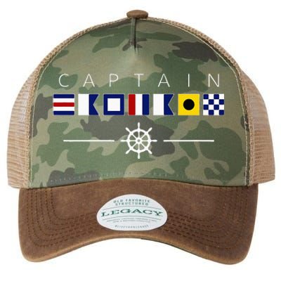 NAUTICAL FLAG BOAT CAPTAIN Legacy Tie Dye Trucker Hat