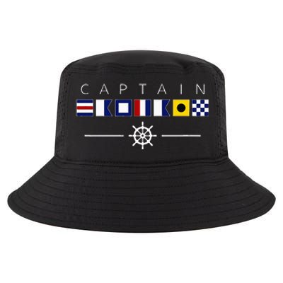 NAUTICAL FLAG BOAT CAPTAIN Cool Comfort Performance Bucket Hat