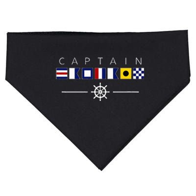 NAUTICAL FLAG BOAT CAPTAIN USA-Made Doggie Bandana