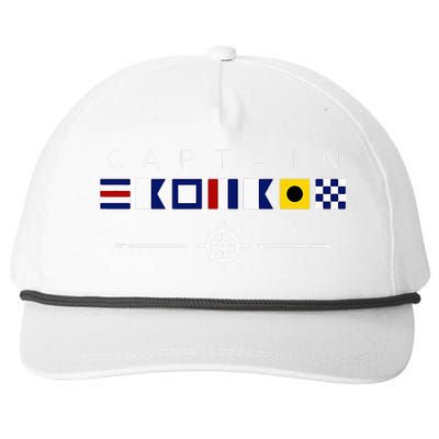 NAUTICAL FLAG BOAT CAPTAIN Snapback Five-Panel Rope Hat