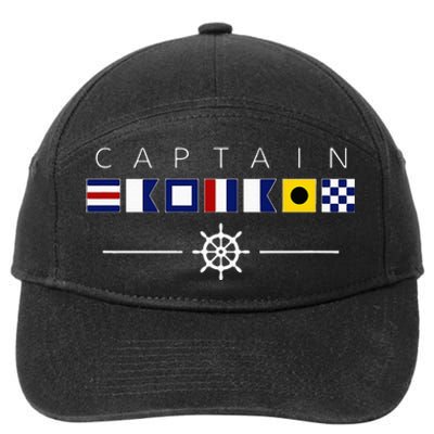 NAUTICAL FLAG BOAT CAPTAIN 7-Panel Snapback Hat